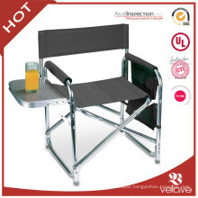 folding aluminum director chair with side table